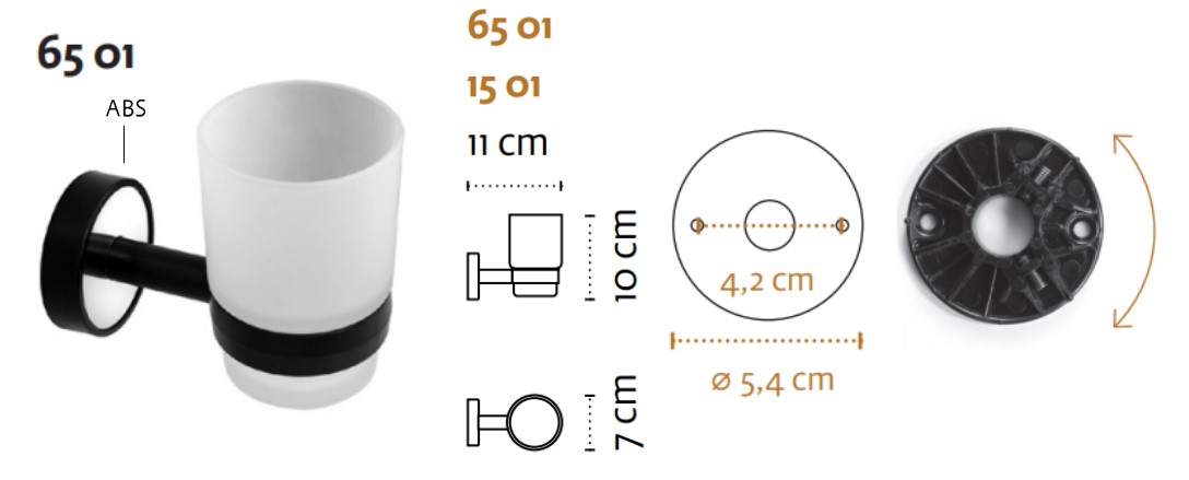 Optimo Black Fogmosópohár tartó