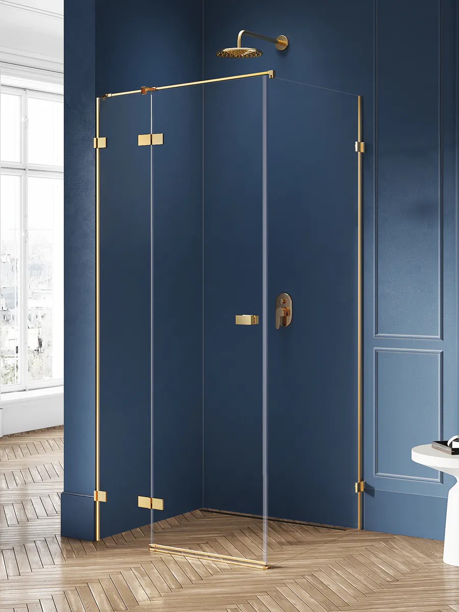 AVEXA Gold Brushed egy ajtós szögletes zuhanykabin