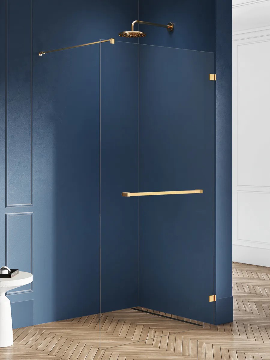 AVEXA Gold Brushed WALK In törölközőtartóval