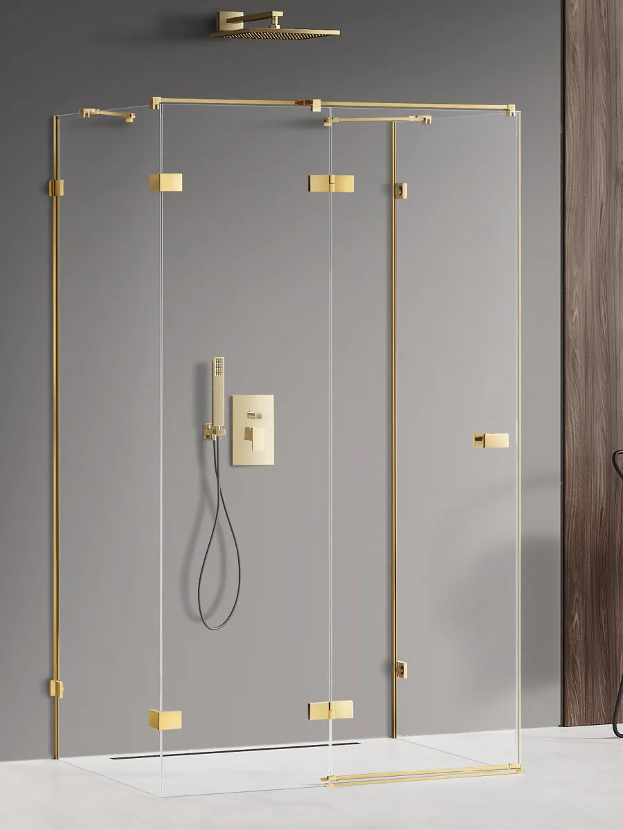 Avexa Gold Shine 3 oldalú egy ajtós szögletes zuhanykabin