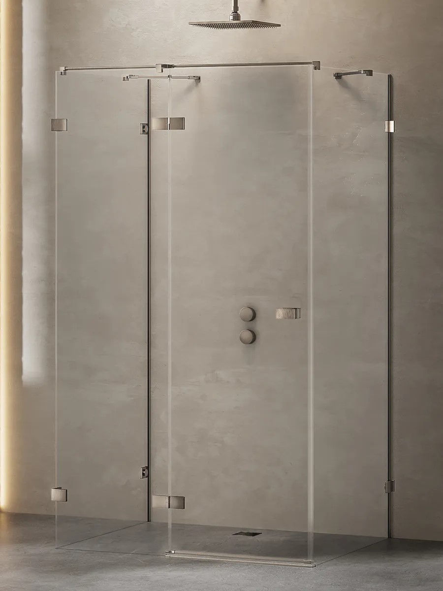 Avexa Gunmetal 3 oldalú egy ajtós szögletes zuhanykabin