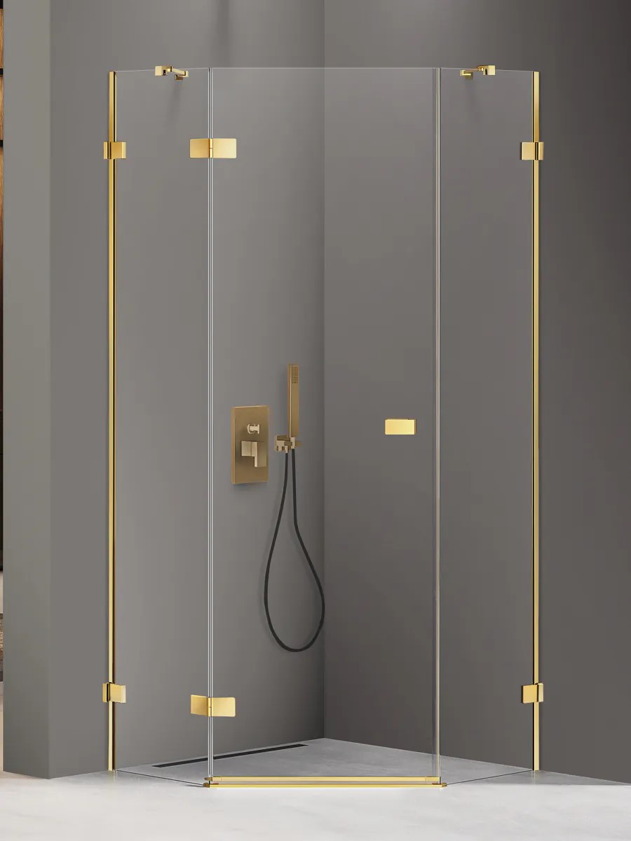 Avexa Gold Shine egy ajtós ötszögletes zuhanykabin