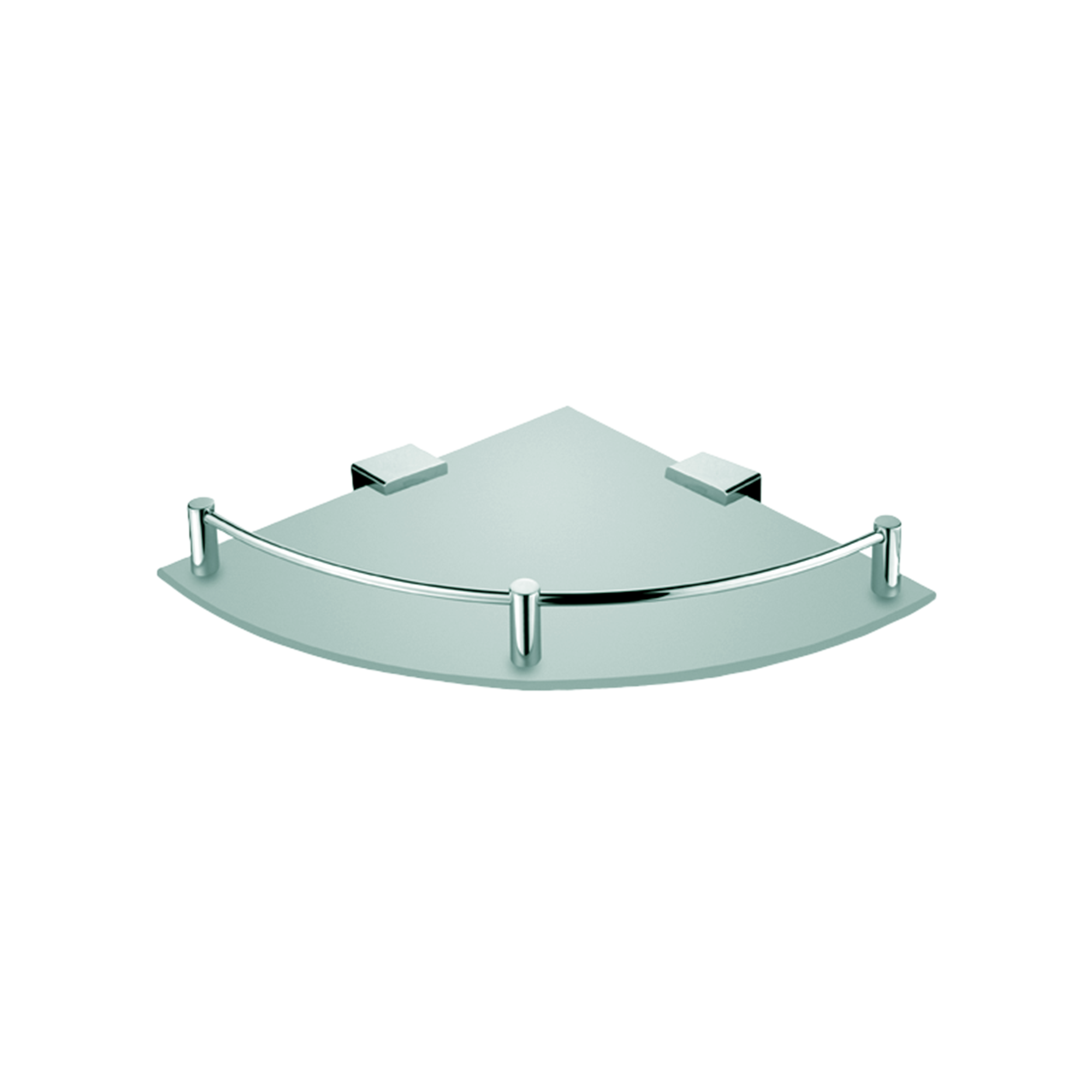 Sarok üvegpolc 263 mm - matt üveg, króm