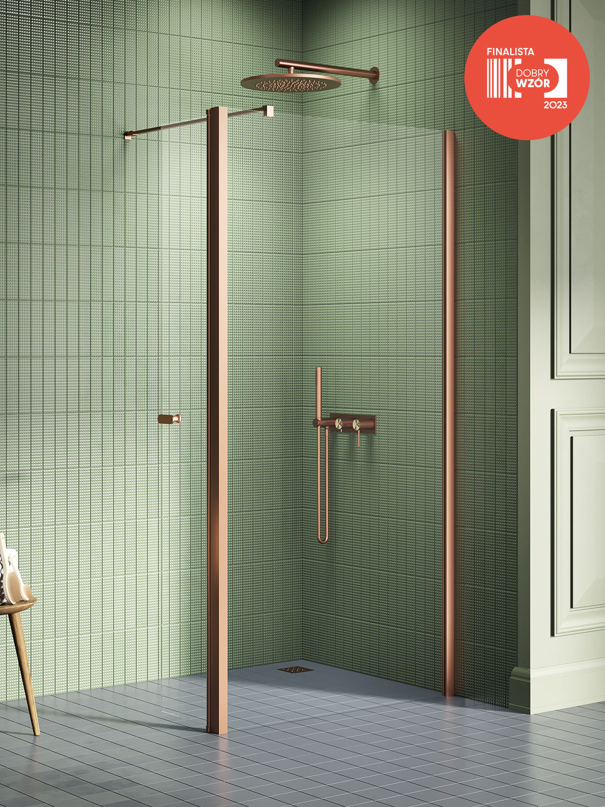 NEW SOLEO Copper Brushed WALK In nyíló ajtóval